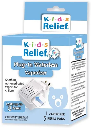 Vista 7 de Vaporizador enchufable sin agua Kids Relief + 5 almohadillas de recambio calmantes sin medicación de lavanda, mentol y eucalipto, 1 unidad