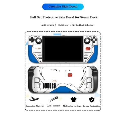 Vista 2 de Super Hero Full Set Protective Skin Decal For Steam Deck, Handheld Shell Protection Non-Marking Dust-Roof Film Spider-Man A