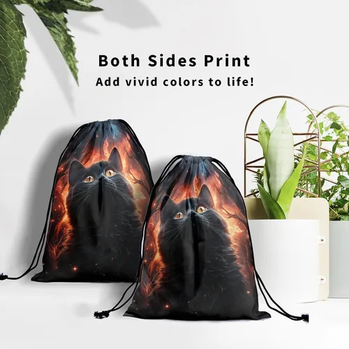 Vista 161 de Bolsa de agarre de gimnasia de piel de animal, bolsa de gimnasia con cordón ajustable, bolsa de cuerda para fauna silvestre, Mariposas Galaxy