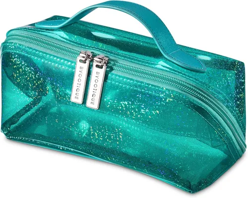 Vista 11 de BYOOTIQUE AW 420D - Neceser de viaje de nailon transparente, portátil, ligero, transparente, organizador de almacenamiento de cosméticos, piscina