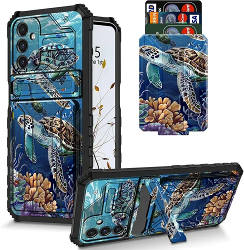 Vista 32 de Funda para Galaxy S21 FE 5G 2022 con soporte, funda de doble capa de policarbonato duro de TPU suave, estampado de vaca, estampado animal