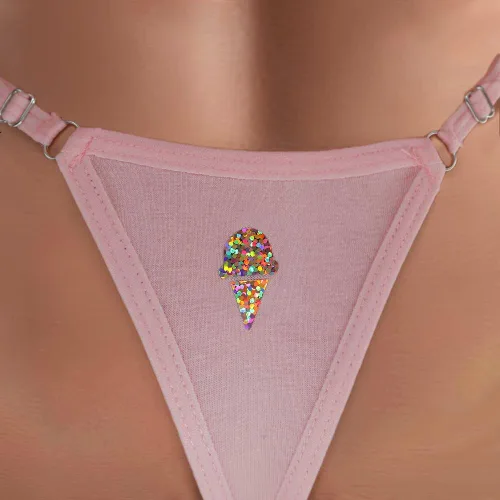Vista 4 de Lick me Till Ice Cream Sexy Transparente Transparente Tanga de Algodón Bikini Mujer Divertida Ropa Interior Bragas Lencería