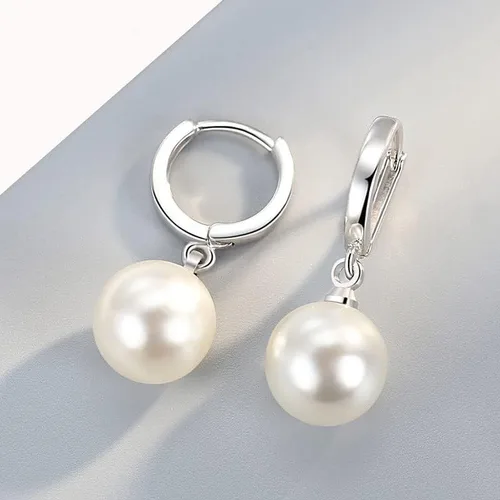 Vista 7 de Aretes colgantes de perlas AAA+ chapados en oro de 18 quilates seleccionados a mano para agricultura de agua dulce para mujer, juego de joyería