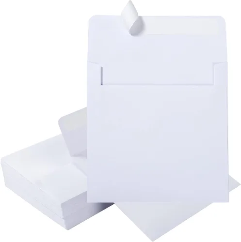 Vista 9 de Paquete de 50 sobres cuadrados autosellantes coloridos de 6 x 6 pulgadas para bodas, invitaciones de fiesta, tarjetas de felicitación, anuncios