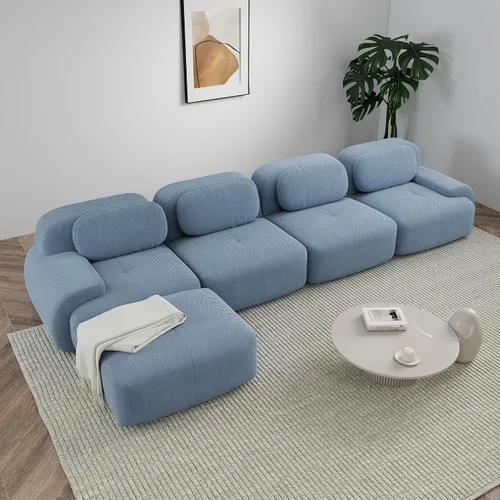 Vista 59 de Sofá sin hueso de 82 pulgadas, cómodo sofá cama de dos plazas, sofá comprimido con asiento profundo, sofá nube de pana para sala de estar