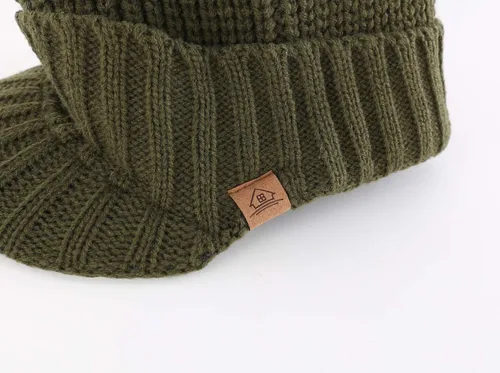 Vista 3 de Home Prefer - Gorro de punto grueso de invierno con visera para hombre