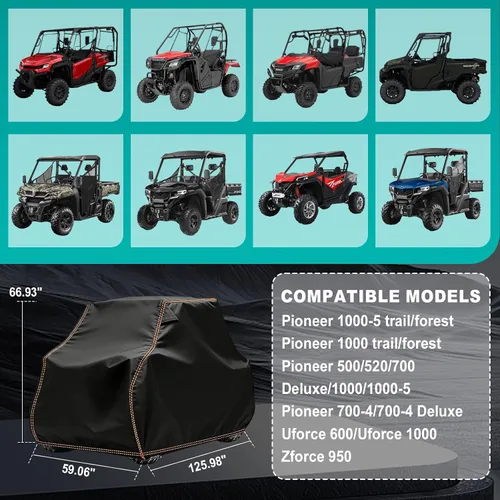 Vista 6 de CFMOTO UTV Funda de almacenamiento exterior de 2 a 3 plazas para Uforce 600