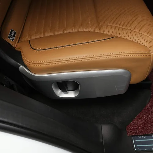 Vista 5 de YIWANG - Embellecedor cromado ABS para asiento de coche, 2 piezas para Land Rover Discovery 5 LR5 2017 2018 2019 accesorios de coche
