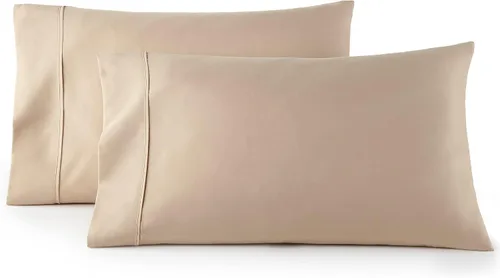 Vista 10 de 2 piezas con conjunto de fundas de almohada colección HC, 1500 hilos contados de calidad egipcia (muchos tamaños y colores). Camel