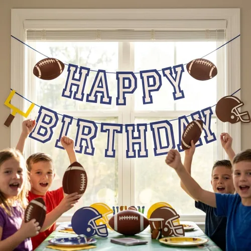 Vista 5 de Cartel de feliz cumpleaños de fútbol, decoraciones de fiesta de fútbol, letrero de feliz cumpleaños para decoración temática deportiva