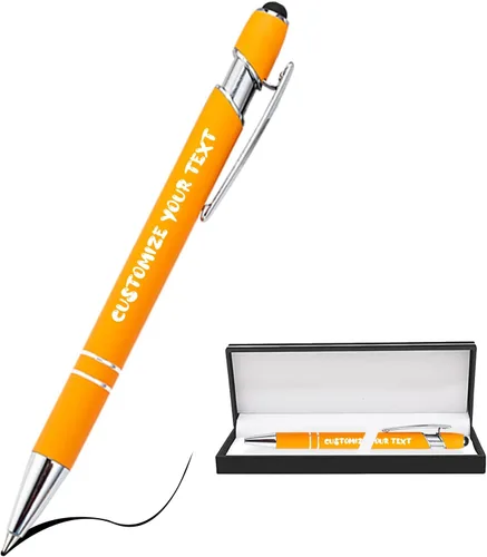 Vista 100 de AIFLM Bolígrafos personalizados con nombre a granel hasta 500 unidades de bolígrafos grabados gratis con tu nombre y texto para negocios
