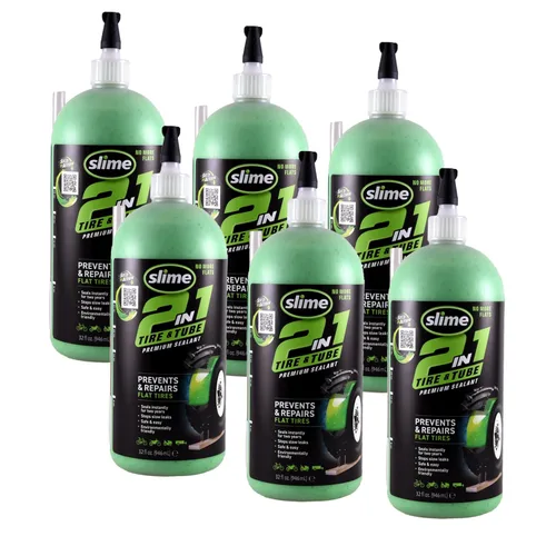 Vista 12 de Slime 10207 Sellador de reparación de pinchazos 2 en 1 para neumáticos y tubos, 2 en 1, premium, prevención y reparación, adecuado para todos