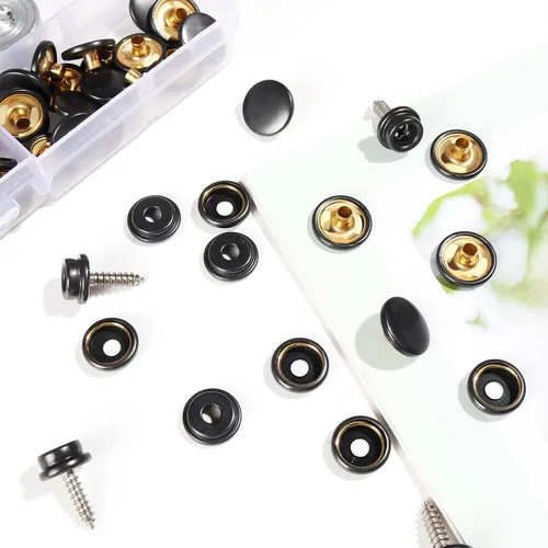 Vista 5 de weiwei Kit de 153 broches de lona de acero inoxidable de 3/8 pulgadas, tornillos de metal de grado marino con herramienta de ajuste para alfombras