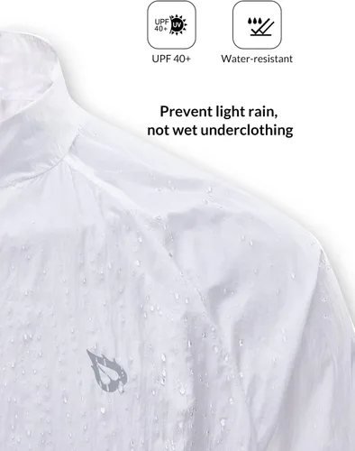 Vista 3 de BALEAF Men's Cycling Windbreaker Jackets Lightweight Windproof Packable Pockets Reflective Water-resistant UPF40+ All Weather