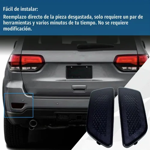 Vista 4 de CULMKARI Luces reflectoras de moldura de parachoques trasero negras compatibles con Jeep Grand Cherokee 2012-2018 Dodge Journey 2012-2020 Jeep