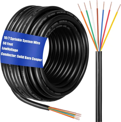 Vista 8 de Hoolerry Alambre sólido para sistema de rociadores, calibre 18, cable de riego con cubierta de PVC resistente a los rayos UV, para riego