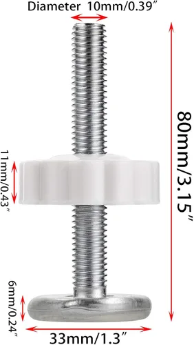 Vista 2 de OwnMy Adaptadores de puerta M10 (0.394 in/0.39 pulgadas), 4 piezas de varilla roscada para puerta, accesorios de varilla de husillo, piezas