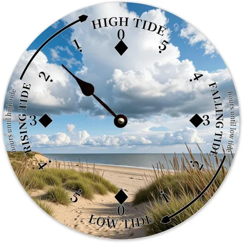 Vista 17 de Tide Clock for Wall Myrtle Beach Time Coastal Clocks Beach Navy-3