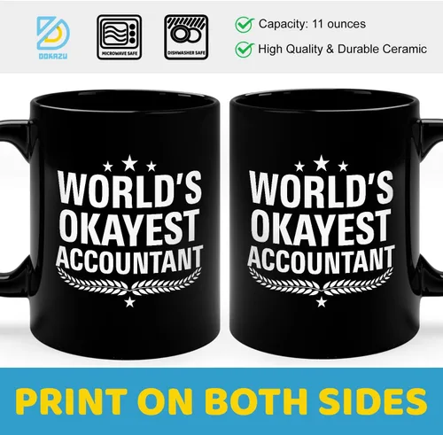 Vista 5 de Fantastic Gifts World's Okayest - Taza de contabilidad para regalo para compañeros de trabajo, regalo para miembros de la familia, regalos