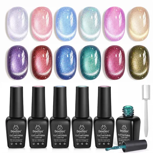 Vista 57 de beetles - Juego de esmaltes en gel color borgoña – Berry Merlot 6, ciruela, cereza, moca, rojo, otoño-invierno, morado oscuro, vino púrpura oscuro