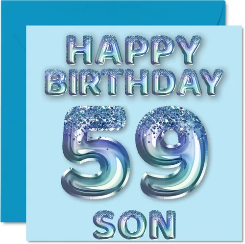 Vista 76 de Stuff4 Tarjeta de primer cumpleaños para niños, globo de fiesta con purpurina azul, tarjetas de feliz cumpleaños para niño de 1 año, nieto, hijo, 57