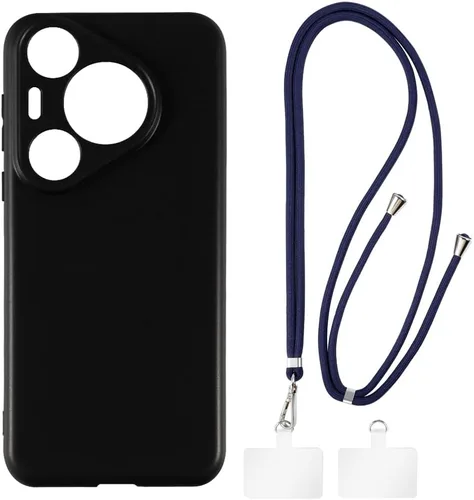 Vista 9 de Funda y cordón para Pura 70 Pro 5G - transparente+negro Funda transparente + cordón azul