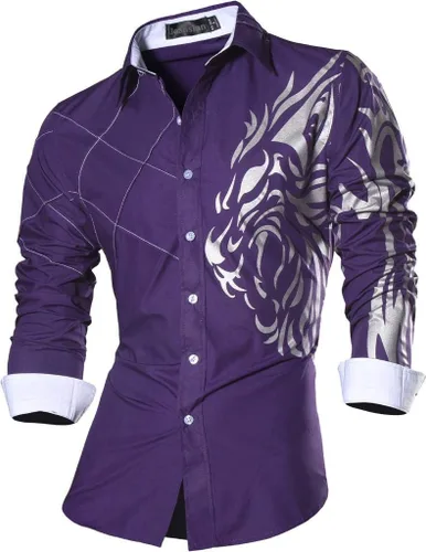 Vista 151 de jeansian - Camisas de manga larga de ajuste entallado para hombre (8397), con botones, informales y de vestir.