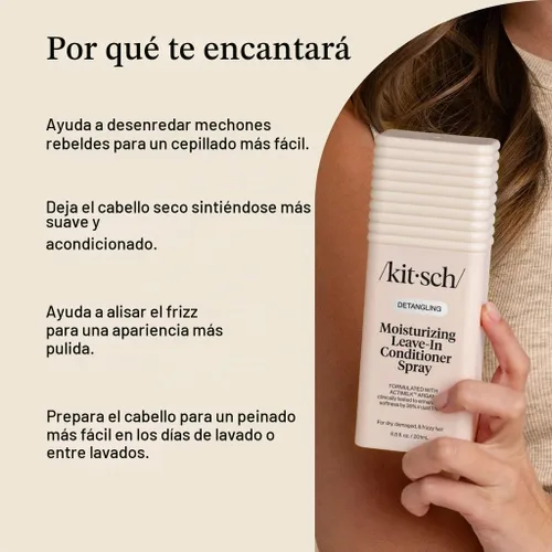 Vista 4 de Kitsch Spray acondicionador sin enjuague de leche de argán - 6.8oz