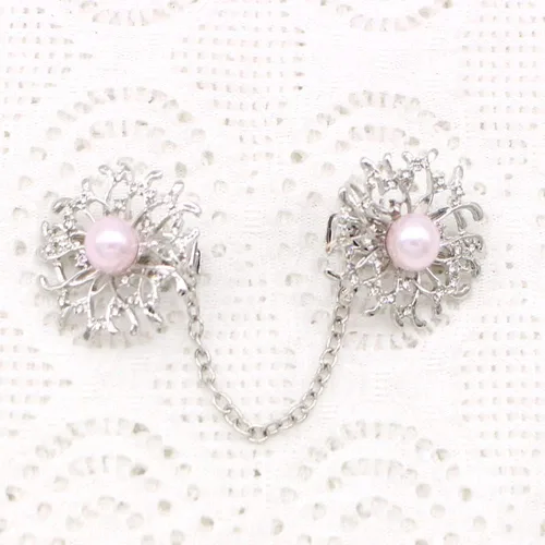 Vista 5 de HZYFP OY - Clips de cárdigan para suéter de perlas falsas para cuello de perlas y chal, clip antiguo para ropa para mujer