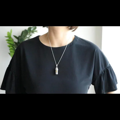 Vista 4 de Bali hecho a mano de plata esterlina tubo Locket colgante 20" collar JP92