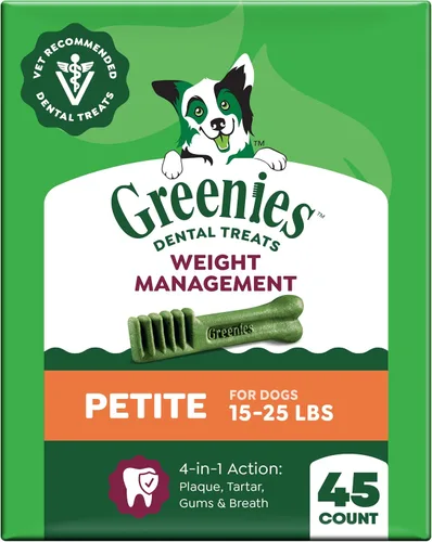 Vista 14 de Greenies - Golosinas naturales para perros adultos recomendadas por veterinarios para el control de peso, tamaño grande, 27 onzas, paquete de 17