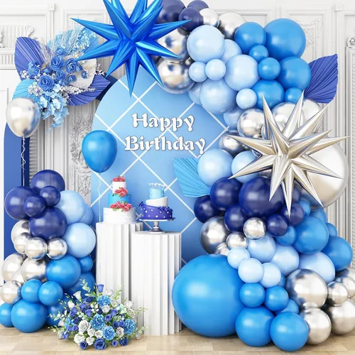 Vista 7 de Kit de guirnalda de arco de globos de videojuegos, globos de fiesta azul, morado, verde, negro, con 2 globos de aluminio con mango de juego