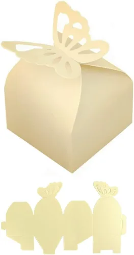 Vista 2 de KUPOO 50 cajas pequeñas de regalo de mariposa amarilla, caja de dulces para baby shower, cajas de regalo de mariposa pequeñas, regalos de fiesta