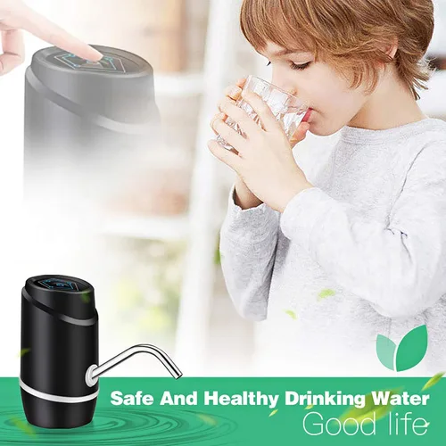Vista 6 de Dispensador de agua de 5 galones, bomba eléctrica portátil de agua potable, carga universal mediante USB, para garrafones de 2 a 5 galones, incluye