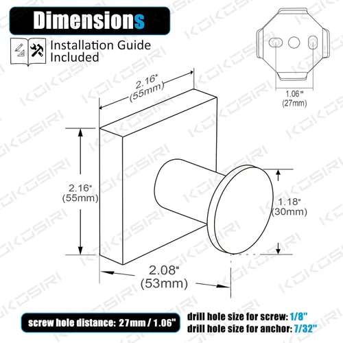 Vista 2 de KOKOSIRI Ganchos para bata, ganchos para toallas de baño, para pared, armario, cocina, toallas colgantes, accesorios de baño, color negro con acero