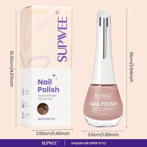 Vista 9 de Esmalte de uñas nude de secado rápido, 0.63 onzas líquidas, esmalte de uñas regular de secado rápido, esmalte de uñas de alto brillo para otoño