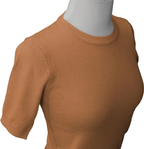 Vista 2 de YEMAK Suéter de Punto Top para Mujer – Media Manga Cuello Redondo Básico Casual Ajuste Clásico Ligero de Punto Suave Pullover Tee