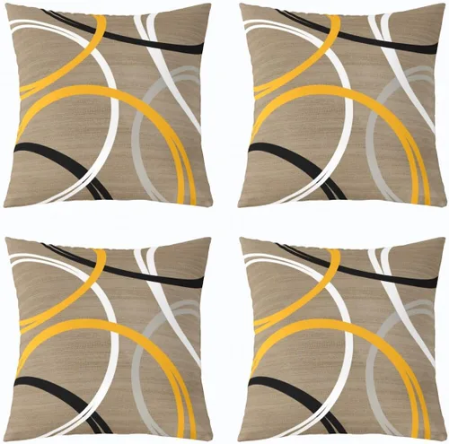Vista 46 de Castle Fairy Fundas de almohada modernas con estampado de líneas geométricas de doble cara de 16 x 16 pulgadas, fundas de almohada de espirales