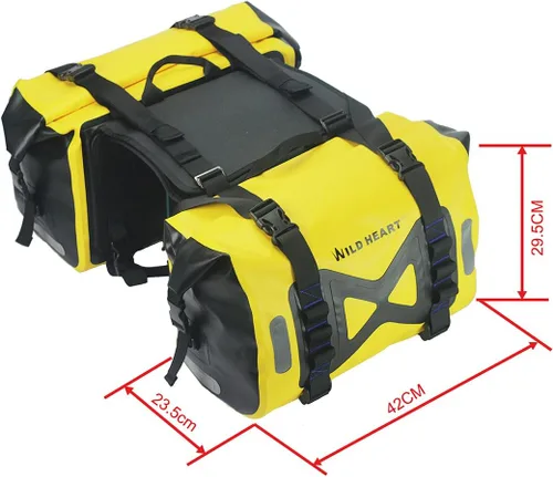 Vista 6 de WILD HEART Bolsa impermeable alforja de motocicleta 50L Bolsa de tanque Bolsa lateral de motor