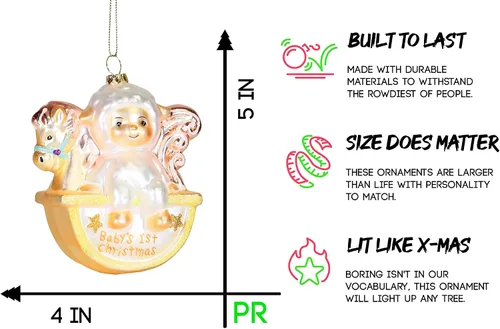 Vista 2 de Party Rock Adorno de cristal de la primera Navidad del bebé Colección Bebé