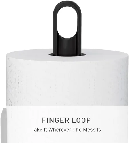 Vista 4 de simplehuman Soporte de pie para toallas de papel con brazo tensor, resistente, fácil desgarre con una mano, encimera de cocina, acero inoxidable