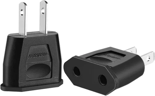Vista 5 de 5 unids negro UE 0.2 in socket a USA viaje enchufe de alimentación Negro-5 piezas