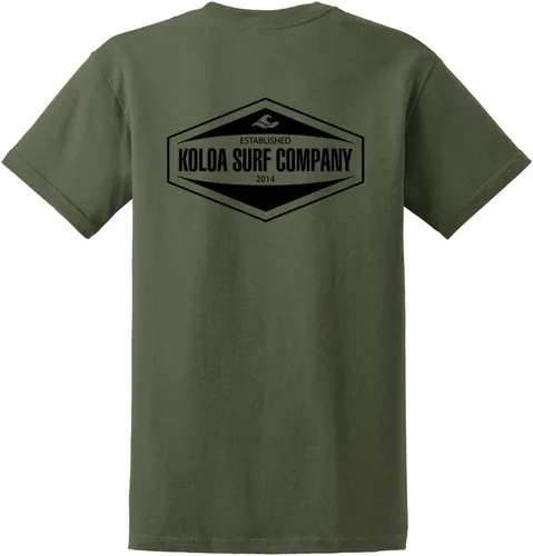 Vista 38 de Koloa Surf - Camisetas de algodón pesado para hombre, tallas grandes y altas Azul acuático/negro buscando diseño de ondas