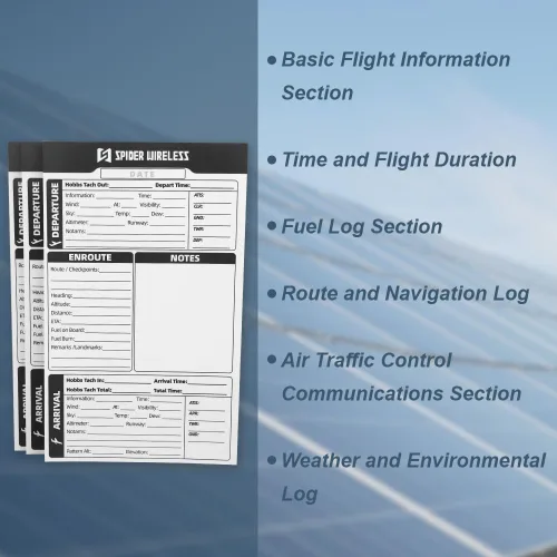 Vista 3 de Rodillera VFR, bloc de notas de vuelo VFR, elementos esenciales del piloto