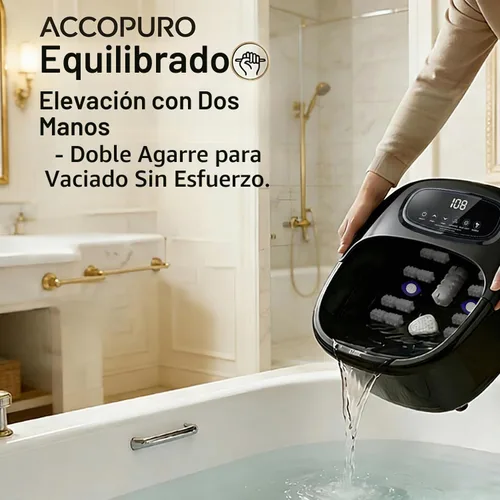 Vista 6 de Bañera de remojo de pies con ozono y UV, masajeador de baño de spa Negro
