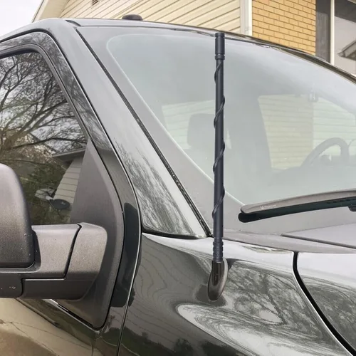 Vista 2 de KSaAuto Antena de repuesto para camioneta Ford, goma flexible de 13 pulgadas, color negro, se adapta a Ford F150 2009-2025, F250 F350 2017-2025