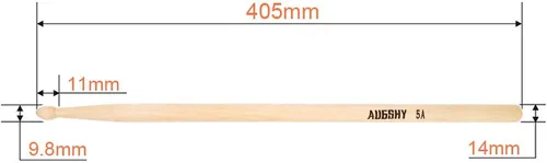 Vista 8 de 14 paquetes de 7 pares de baquetas naturales 5A, baquetas de punta de madera con bolsa impermeable (aple)