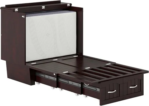Vista 14 de Atlantic Furniture Nantucket Murphy - Cómoda de cama con estación de carga y colchón, individual, expreso, modelo: AC592141 Espresso