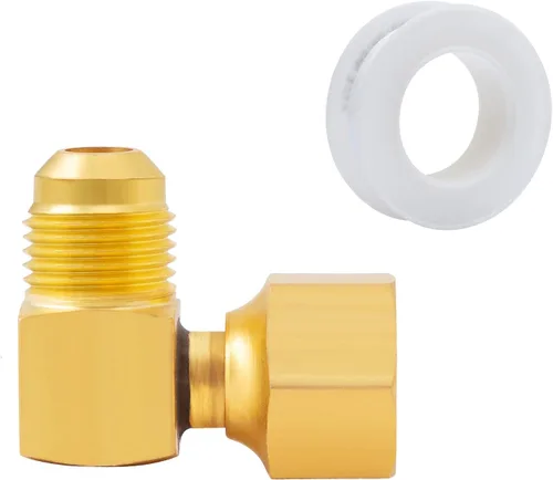 Vista 7 de SUNGATOR Acoplamiento de codo de 90°, accesorios de tubo giratorio hembra de 3/8 pulgadas x macho, adaptador de codo de propano giratorio de latón