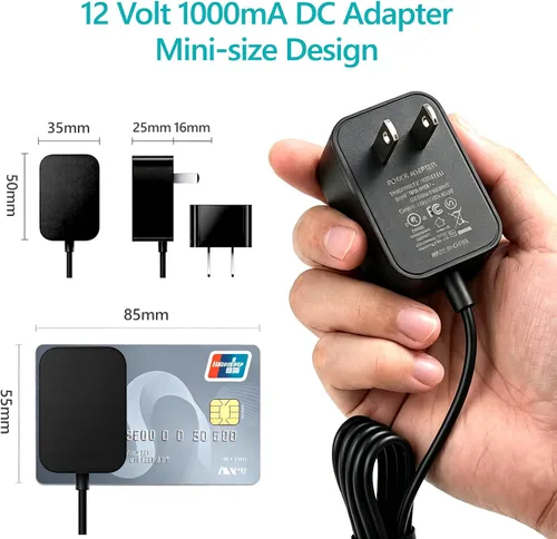 Vista 6 de Fuente de alimentación de 12 V, 1 A, CA 100-240 V a CC 12 V 1 A 1000 mA adaptador de fuente de alimentación CCTV para sistema de vigilancia